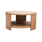 Round Coffee Table with Shelf