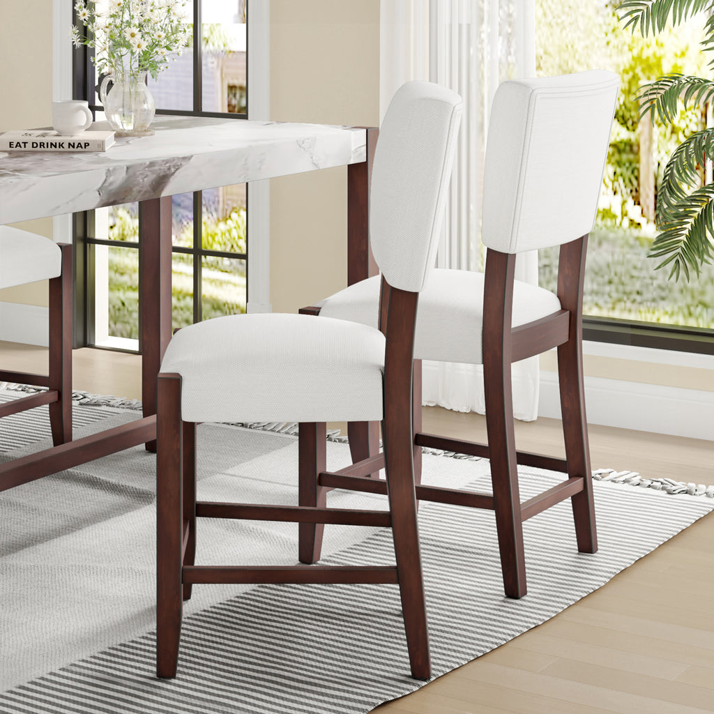 Mid Century Modern Bar Stools Set of 2, 40.4" Counter Stools with Back