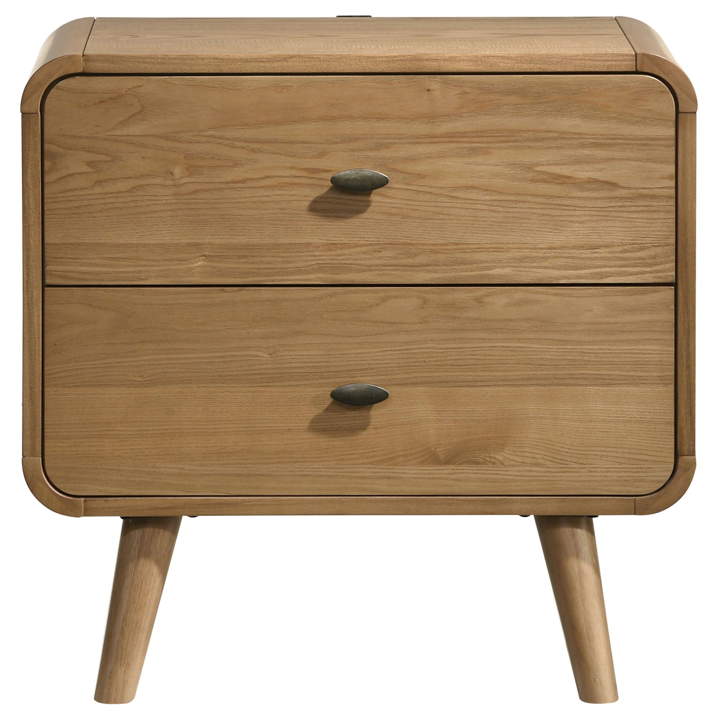 Winston Light Ash 2-Drawer Nightstand Bedside Table