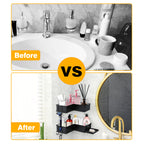 2-Pack Drill-Free Adhesive Corner Shower Caddy Organizer