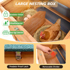 80" Chicken Coop with Nest Box and Removable Tray