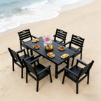 HDPE Outdoor Patio Dining Set - Table and 6 Chairs