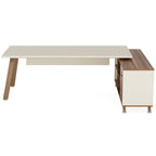 78.7" L-Shaped Executive Desk with 55" File Cabinet