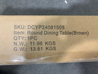 35.43 Inch Round Dining Table with Metal Frame