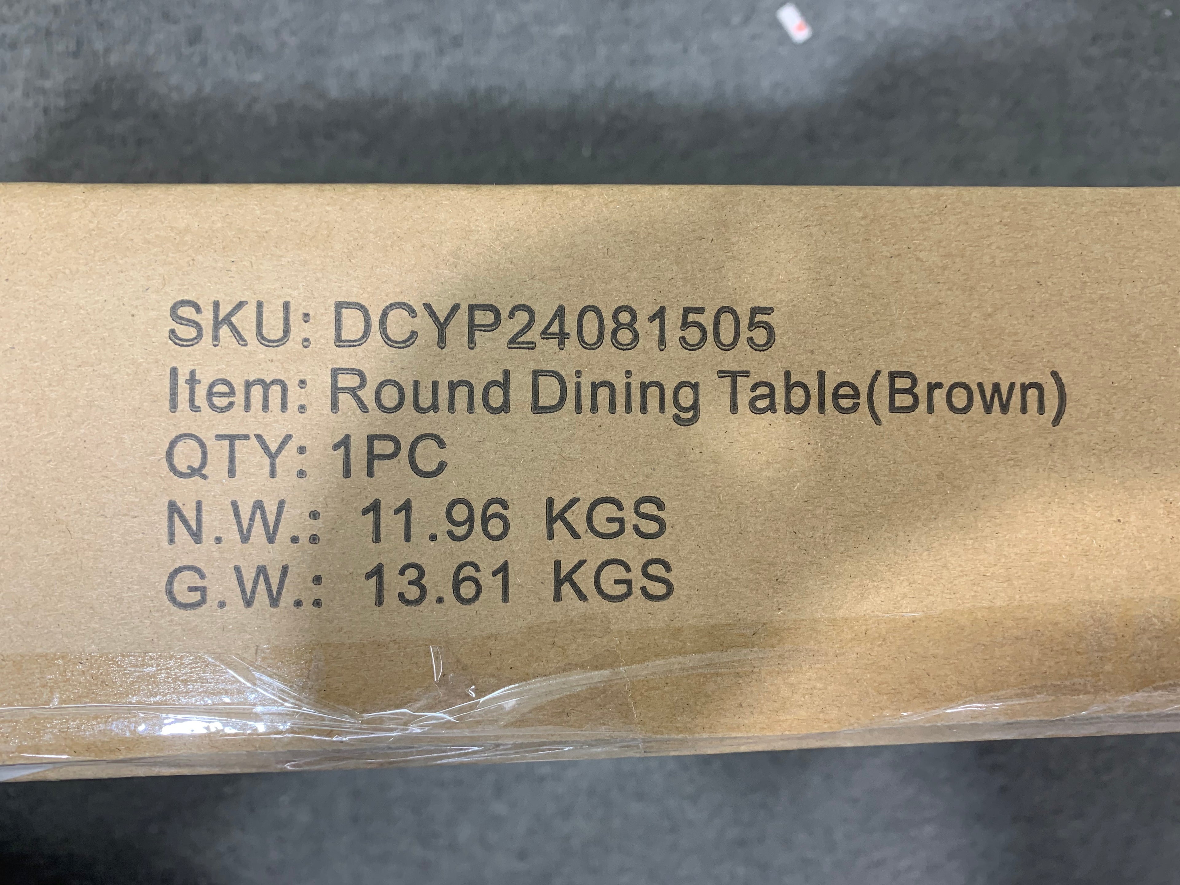 35.43 Inch Round Dining Table with Metal Frame