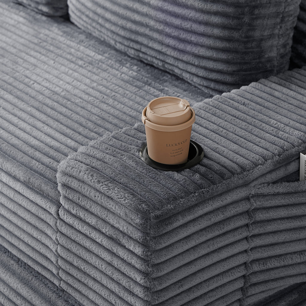 70.8-Inch Corduroy Two-in-One Sofa Bed