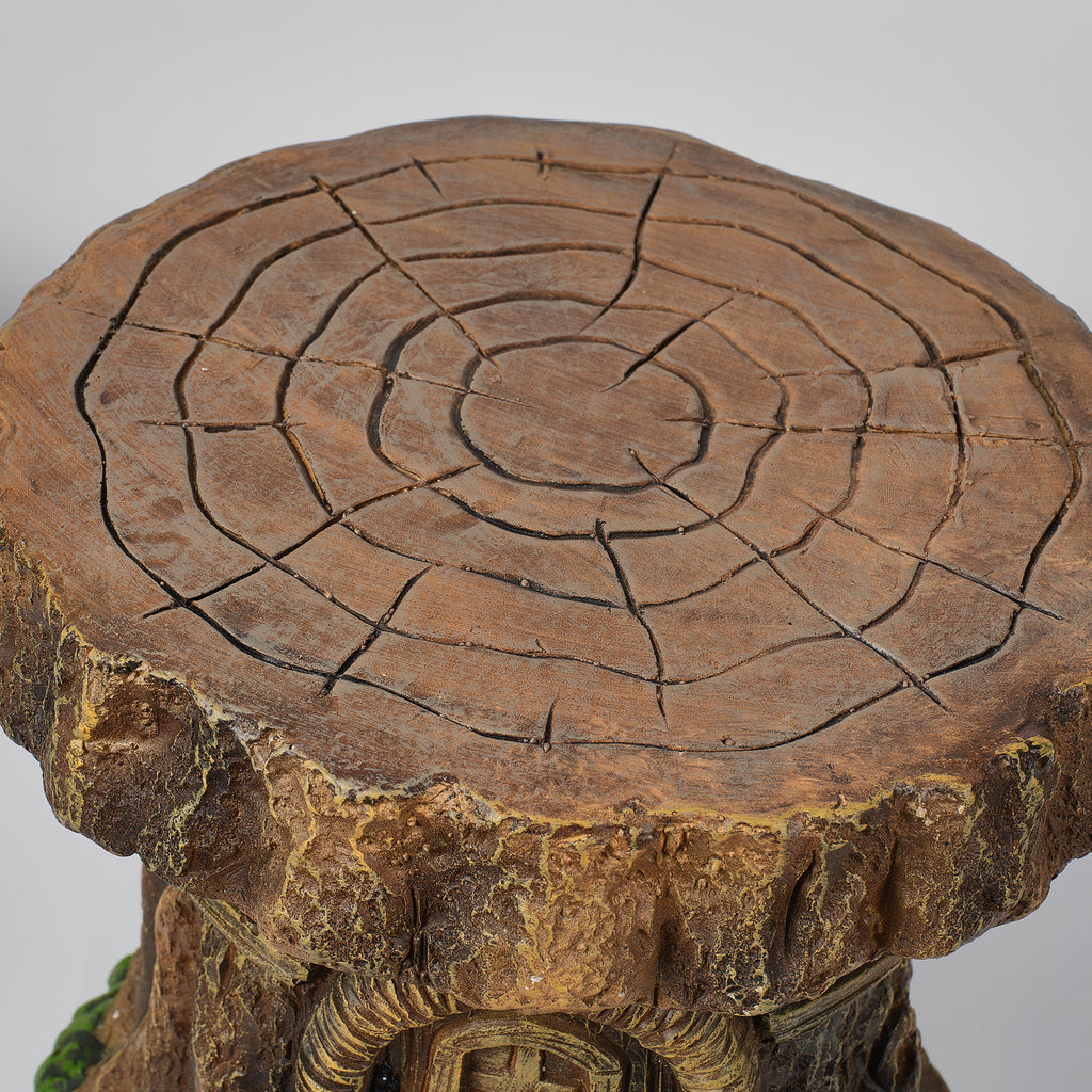 Tree Stump Fairy House Stool Garden Statue