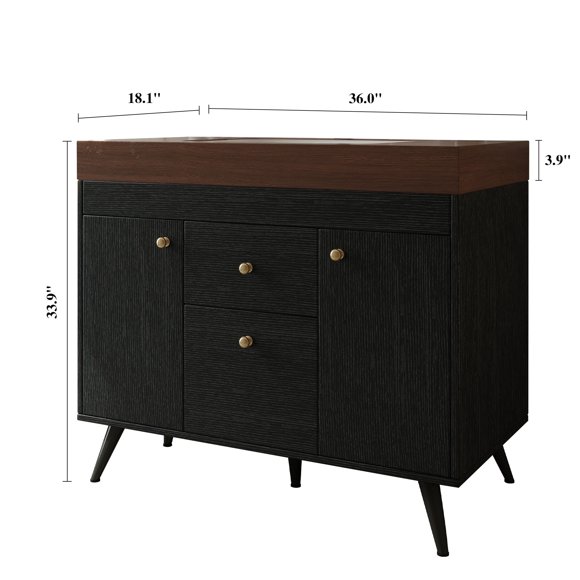 36" Modern Freestanding Bathroom Vanity with Sintered Stone Top