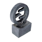 26.77"H Modern Circular Outdoor Fountain with LED Light