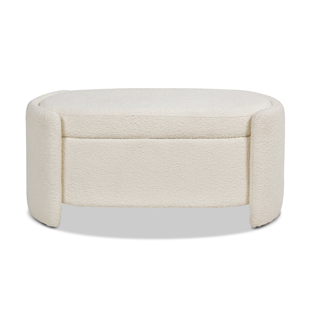 Fuji 43" Upholstered Oval Storage Bench