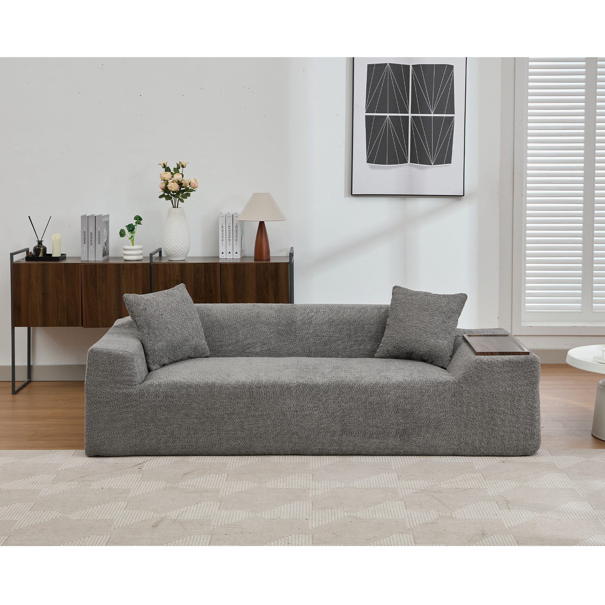 2 Piece Boucle Cloud Sofa Set
