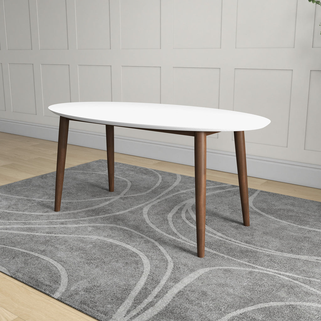 Ada Mid Century Modern Solid Wood Dining Table
