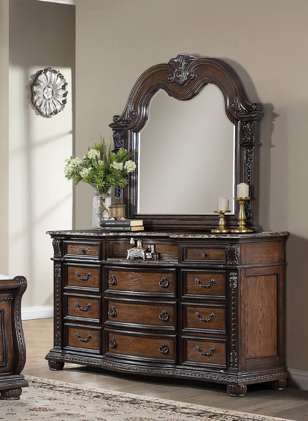 Marble Top 11 Drawers Dresser