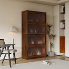 Contemporary Closed Back Glass Doors Office Storage Cabinet