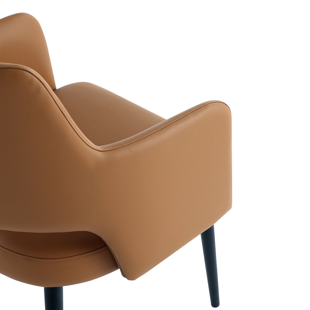 Tremont Metal Vegan Leather Armchair in Saddle