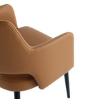 Tremont Metal Vegan Leather Armchair in Saddle