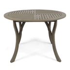 Outdoor Acacia Wood Round Dining Table with Curved Legs