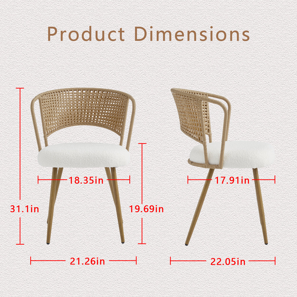 Wicker Dining Chairs - 2-Piece Set