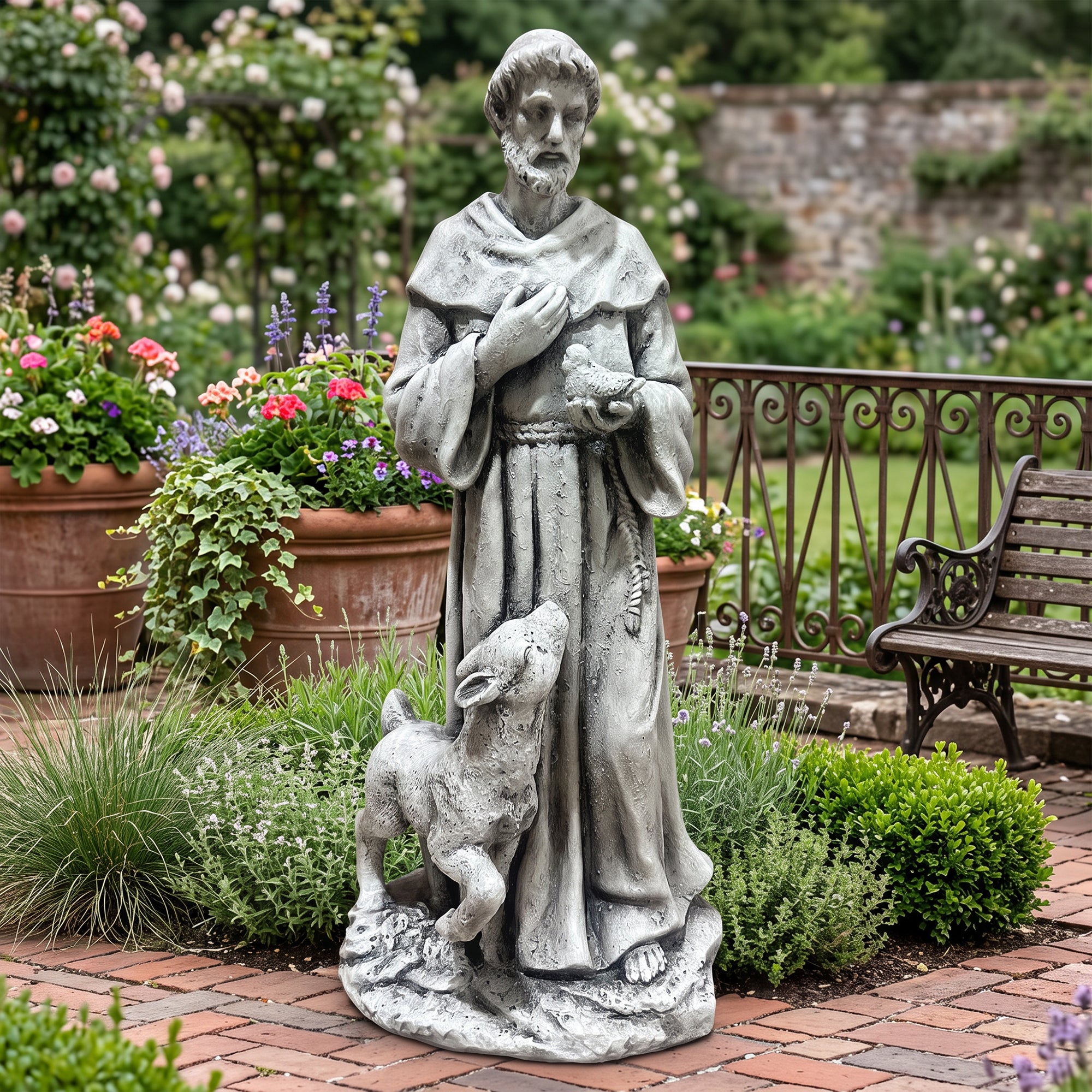 Magnesium Oxide Saint Statue With Lamb