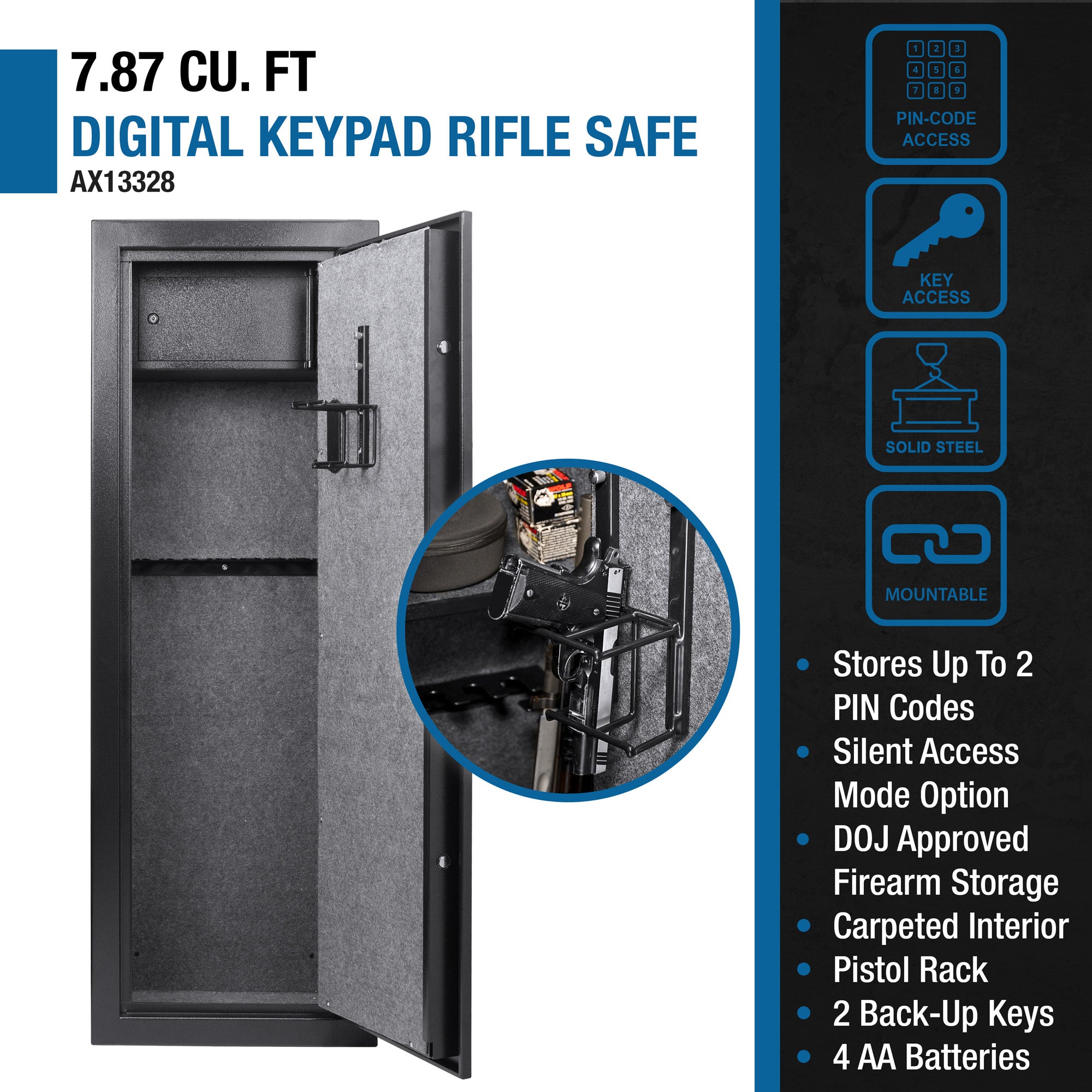 7.87 Cubic Ft Keypad Rifle Safe
