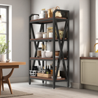 56.30'' Bakers Rack 4-Level Storage Shelves