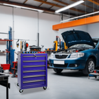Rolling Metal Tool Chest with 6 Drawers - Purple