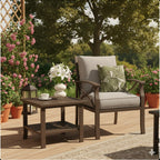 19" Square Brown Metal Side Table