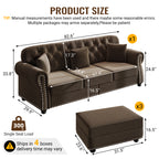 82.6" Upholstered Velvet Sofa with Nailhead Trim