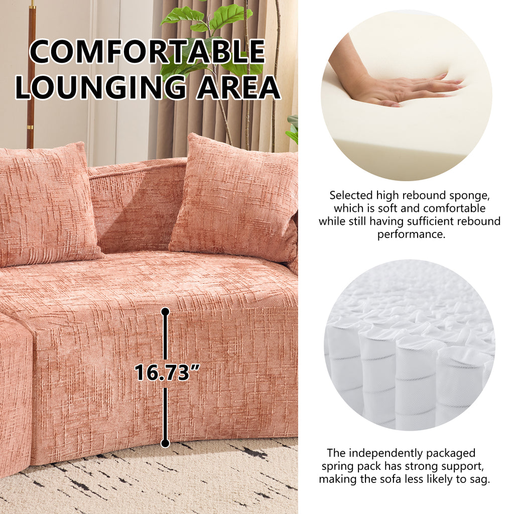 Pink Curved Compressed Sofa