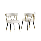 Glam Faux Leather Dining Chair Set of 2