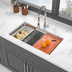 Single Bowl Undermount Workstation Kitchen Sink