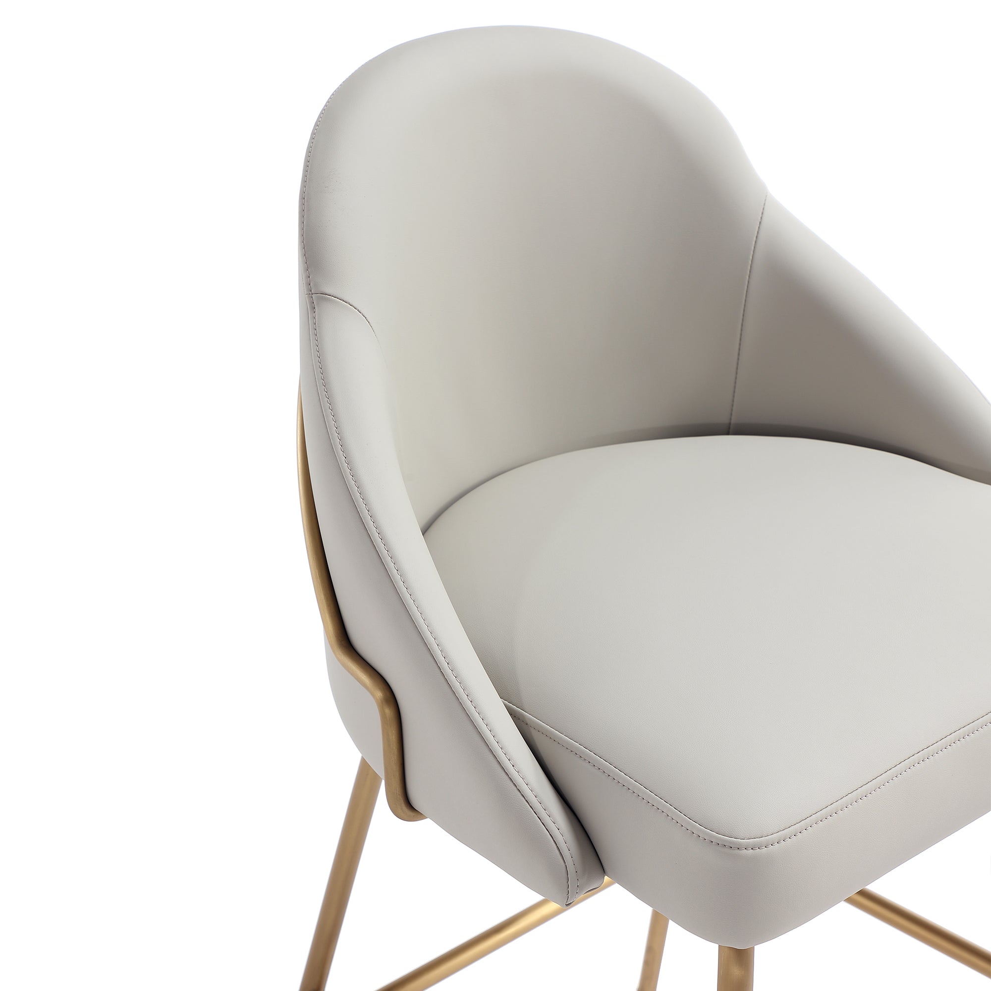 Gracie Metal Upholstered Counter Stool in Stone