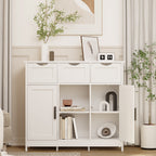 Wooden Floor Cabinet with Drawers and Shelves