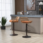 Modern Swivel Bar Stools Set of 2 Adjustable Counter Height Chairs