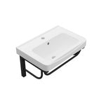 Wall-Mounted Rectangular Ceramic Bathroom Sink