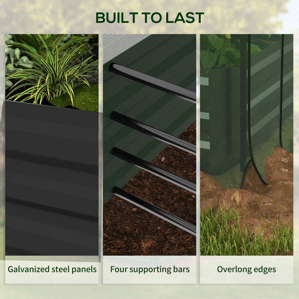 Outsunny 7.3 x 3.4 ft Galvanized Raised Garden Bed