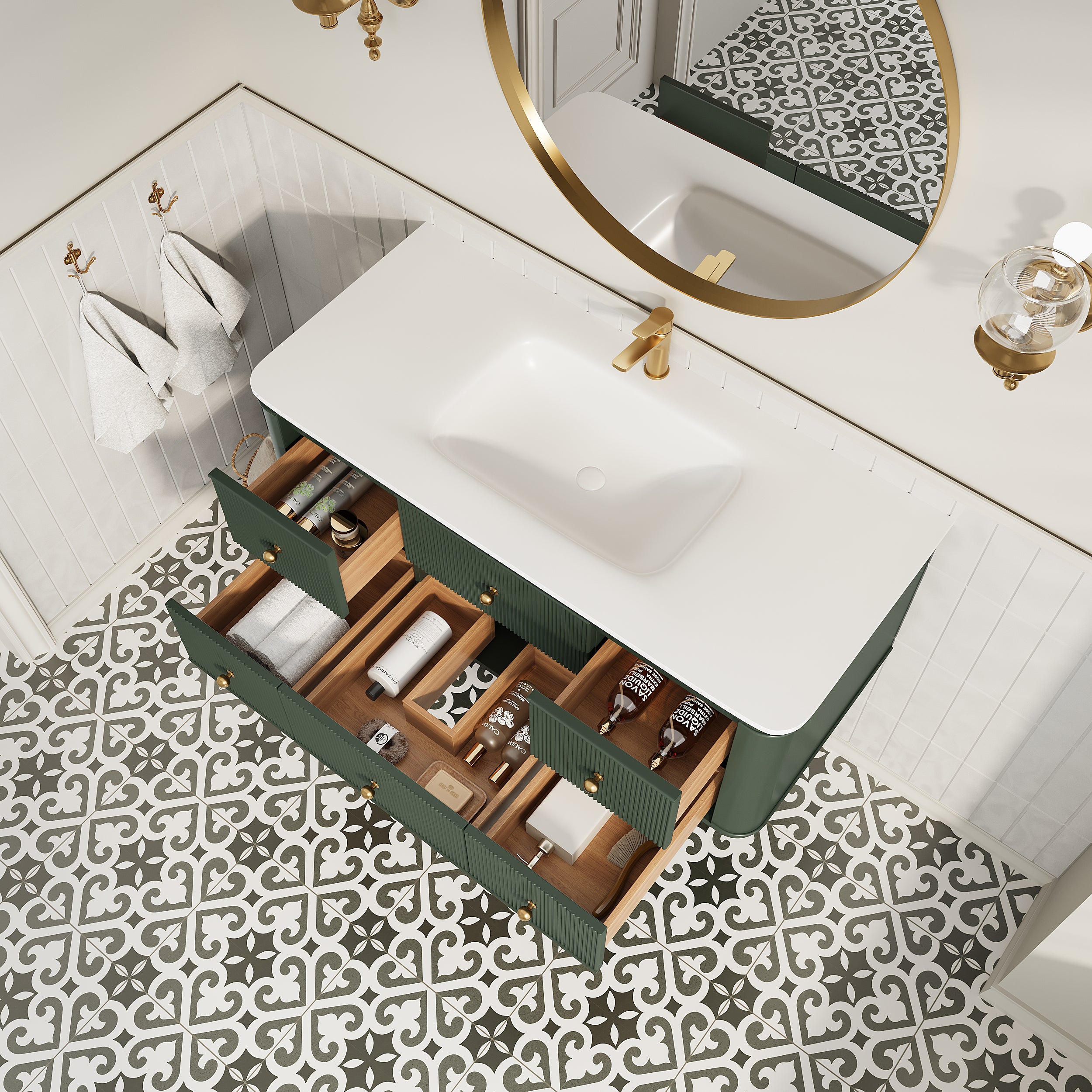 48" Wall Mounted & Floating Single Bathroom Vanity