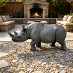 27.5" Large Realistic Rhinoceros Garden Statue