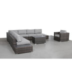 7-Person Wicker Patio Seating Group with Cushions – Fully Assembled