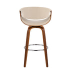 30" Mid-Century Modern Fixed Height Barstool with Swivel