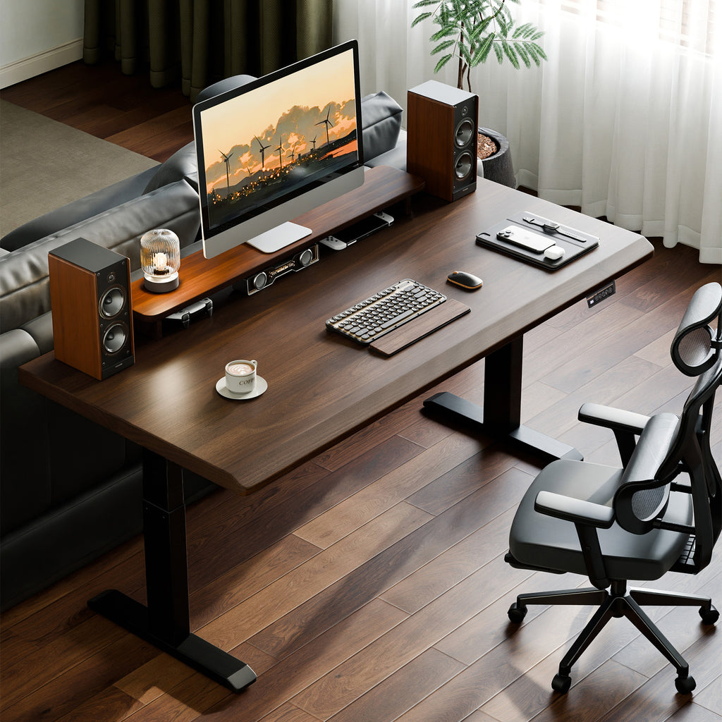 Solid Rubberwood Electric Standing Desk