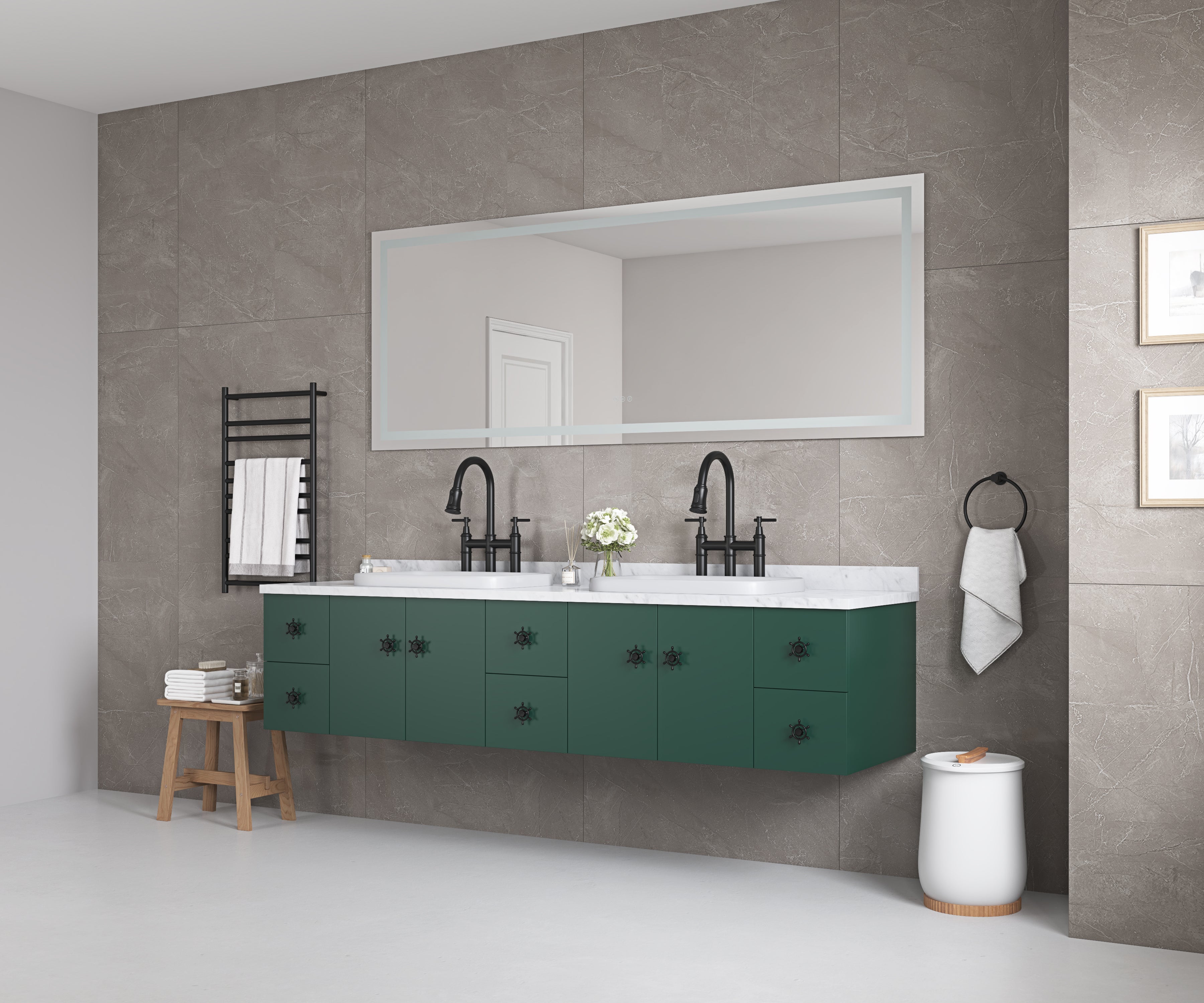 96" x 36" LED Bathroom Mirror with Front and Backlight