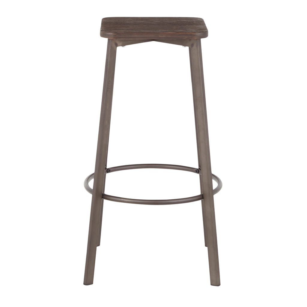Square Barstool in Antique Metal