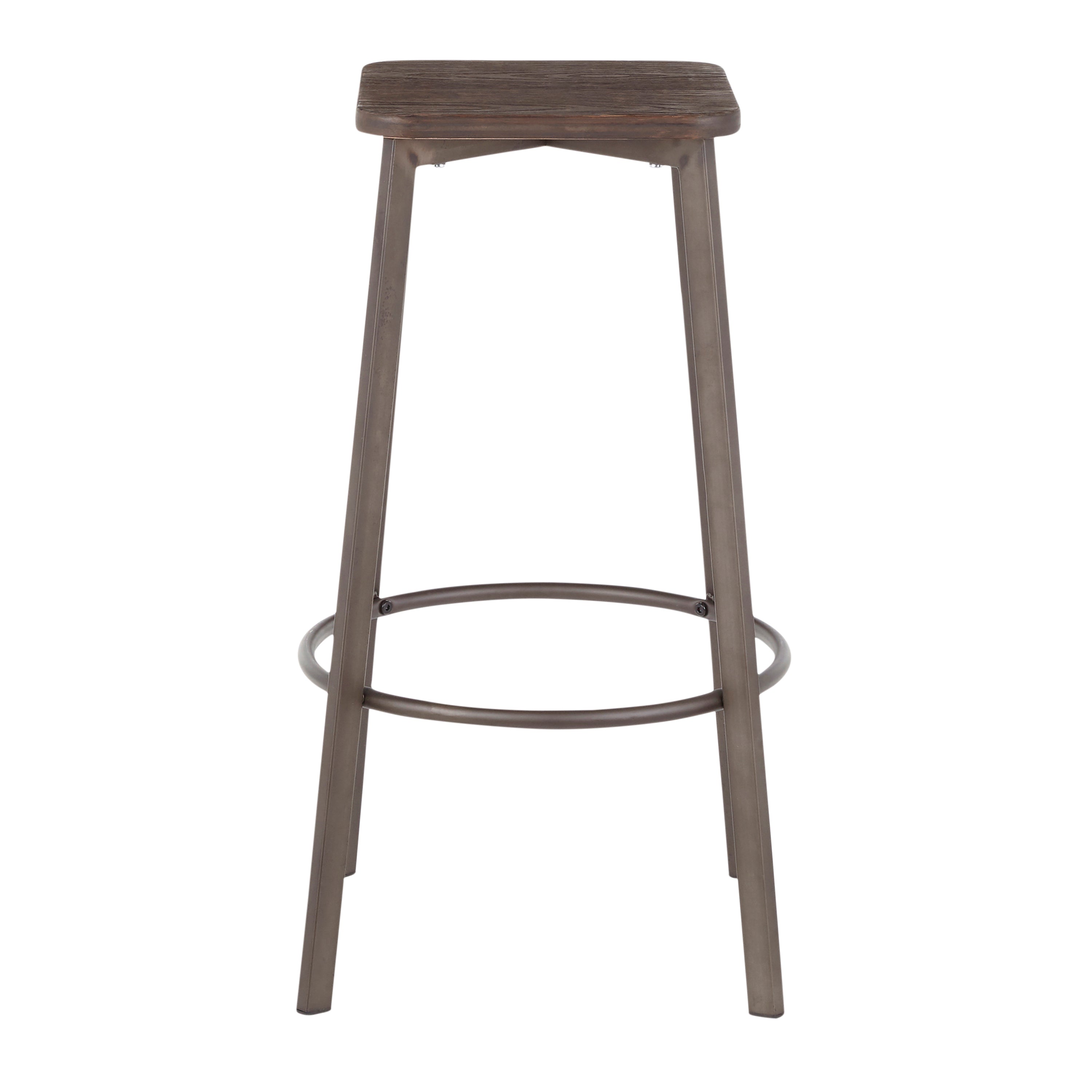 Square Barstool in Antique Metal