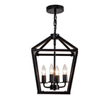 Farmhouse Lantern Chandelier 4-Light, Industrial