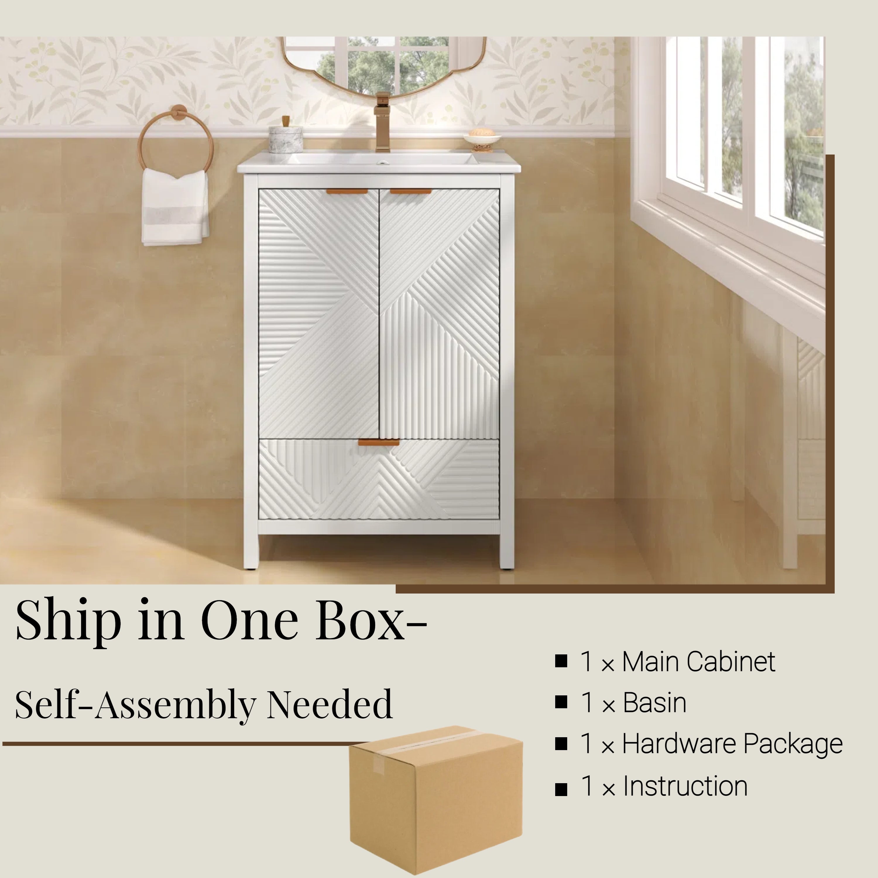 24 Inches Bathroom Vanity with Sink Combo