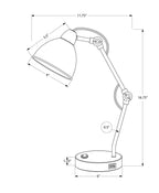 Modern Nickel Table Lamp with USB Port