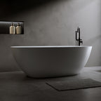 57" Solid Surface Matte Tub - Freestanding Soaking Bathtub