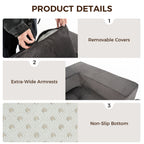 101" L-Shaped Modular Compression Sofa, Gray