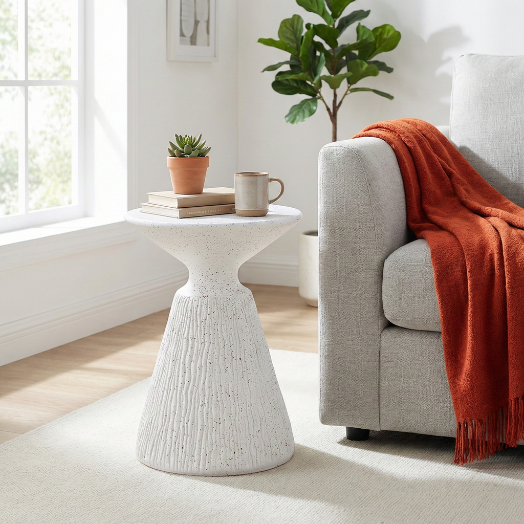 Retro Speckled Textured MGO Side Table
